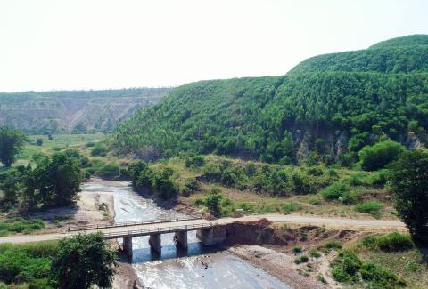 The green hill like OVER BURDEN DUMPS, SCCL